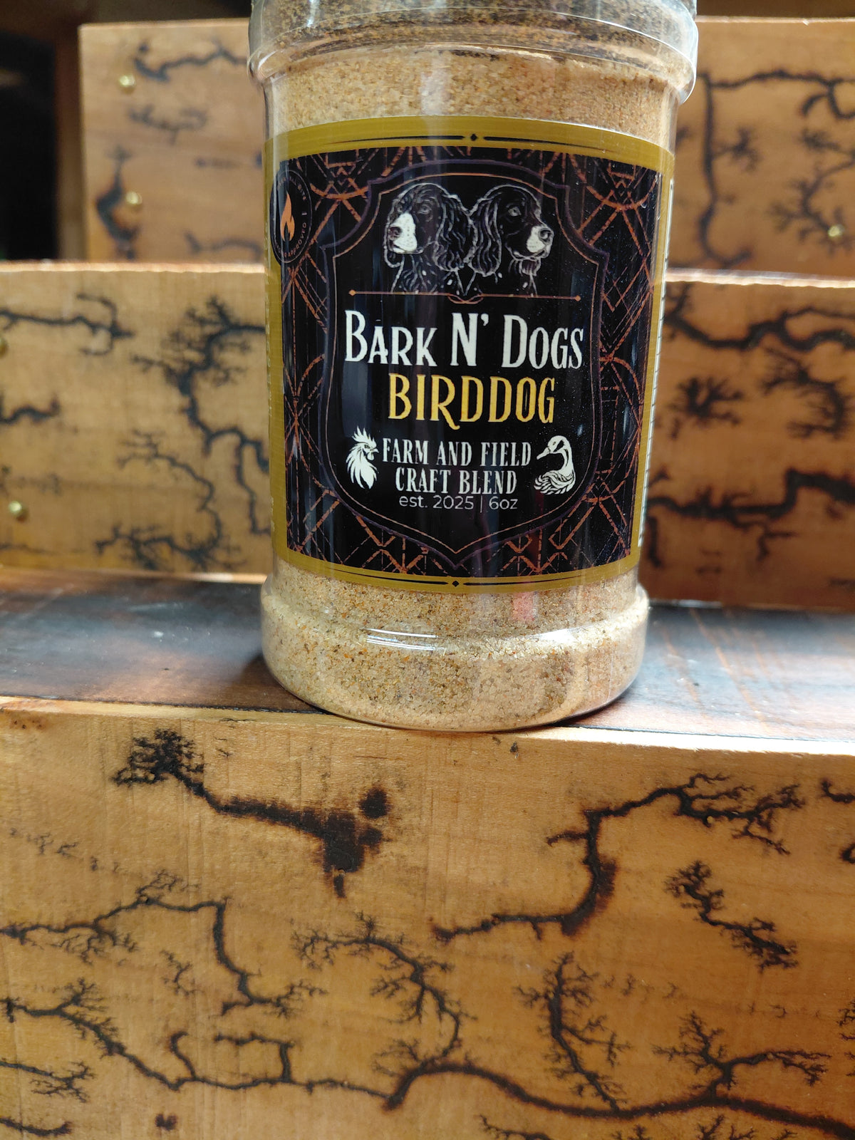 Bark N' Dogs BirdDog Farm and Field Craft Blend 6oz jar front label